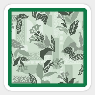 Sage Green Solid Shapes and Flowers Sticker